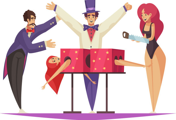 马戏团艺术家卡通构图图片下载