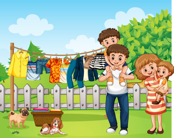 户外场景与快乐的家人一起玩耍图片下载