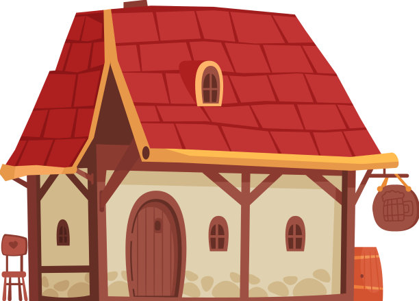 卡通中世纪的酒馆图片下载