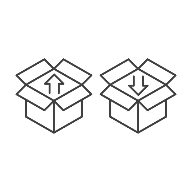 开箱、拆箱、商业或包装。矢量图标模板图片下载