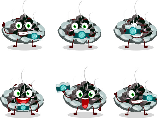 带有燃烧的摄影师职业表情符号图片下载