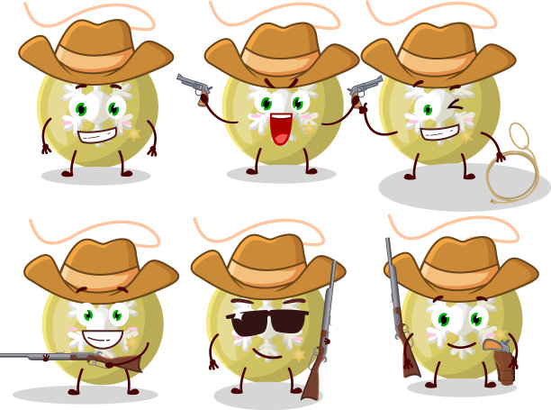 酷牛仔圣诞彩灯卡通人物图片下载