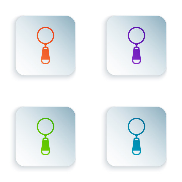 彩色放大镜图标隔离在白色上图片下载