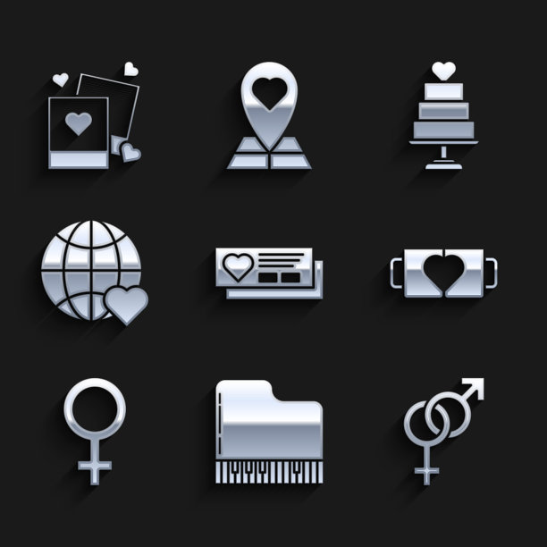 Set ticket with heart grand piano性别二图片下载