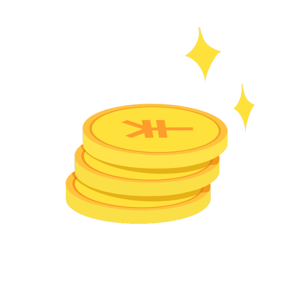 三个叠放金币素材图片