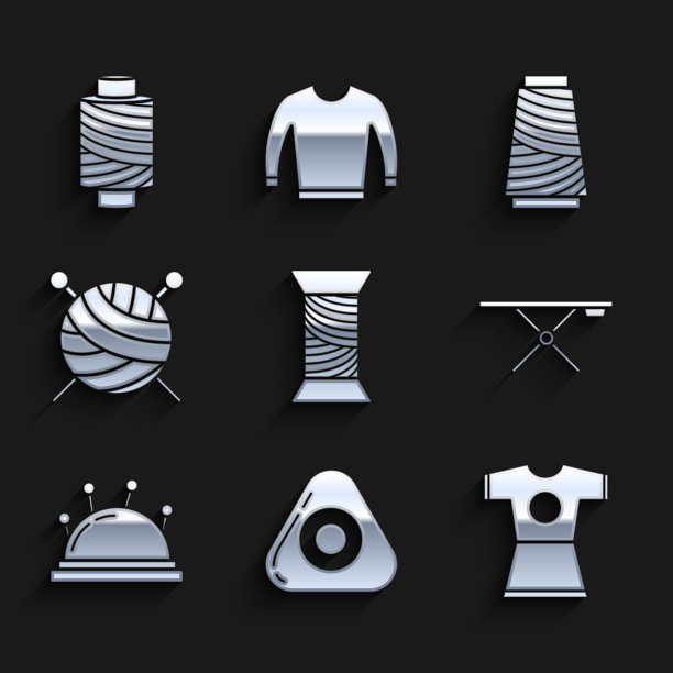 把缝纫线套在粉笔女衣服的线轴上图片下载