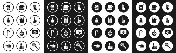 设置圣诞袜礼品盒树价格标签图片下载