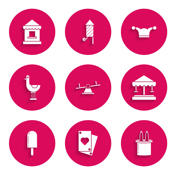 集跷跷板扑克牌魔术师帽子和兔子图片下载