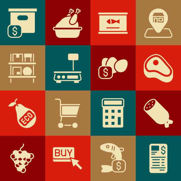 Set paper或financial check腊肠香肠图片下载