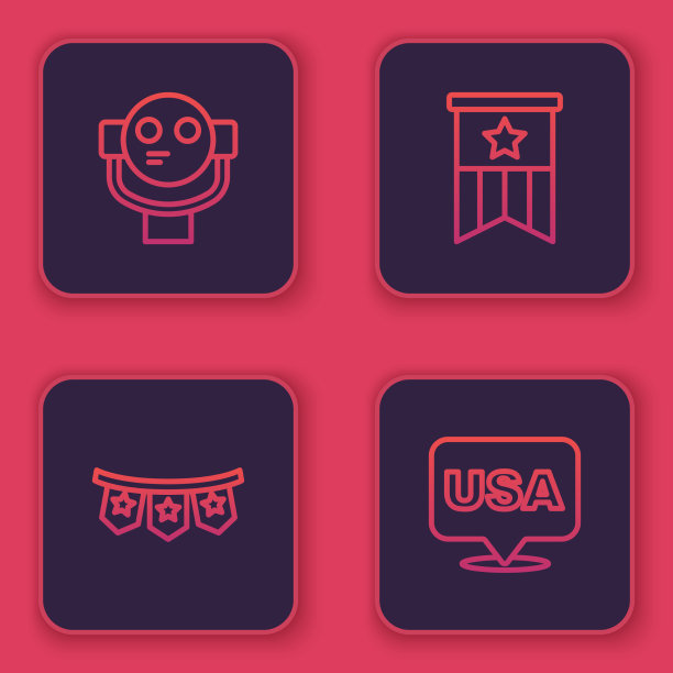 设置线游客双筒望远镜嘉年华花环图片下载