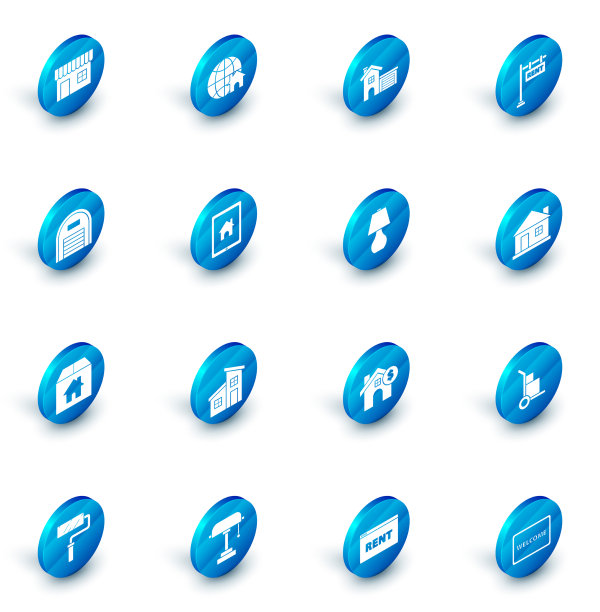 设置地球仪与房屋象征房屋悬挂标志图片下载