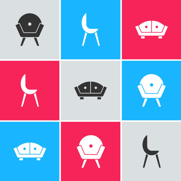 设置扶手椅和沙发图标图片下载