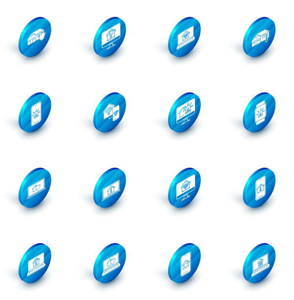 设置电脑显示器与智能房屋和灯光图片下载