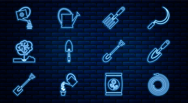 设置行花园软管或消防软管铲铲图片下载