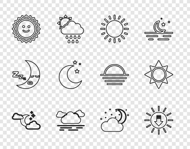 定行云与月与星日落月图片下载