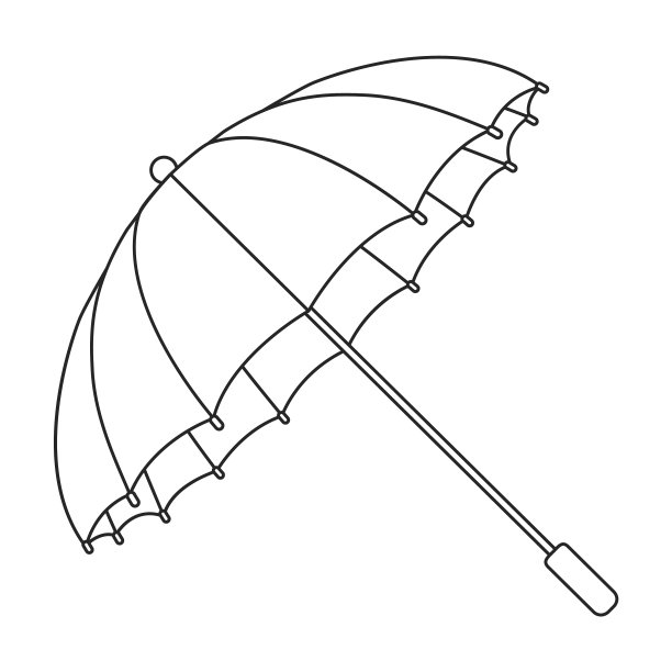 伞雨轮廓图标图片下载