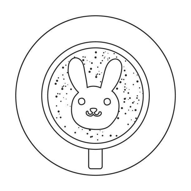 咖啡轮廓图标的俯视图图片下载