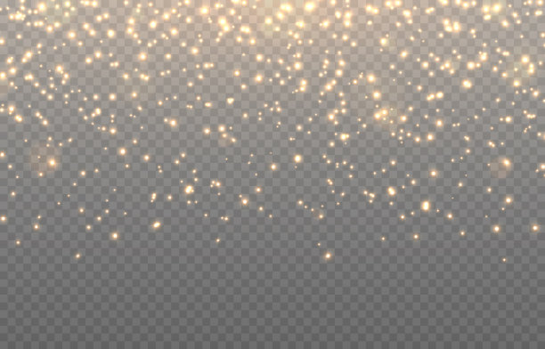 向量魔法光芒。魔法尘从天而降。闪闪发光的尘埃png。神奇的尘埃。圣诞灯。图片下载