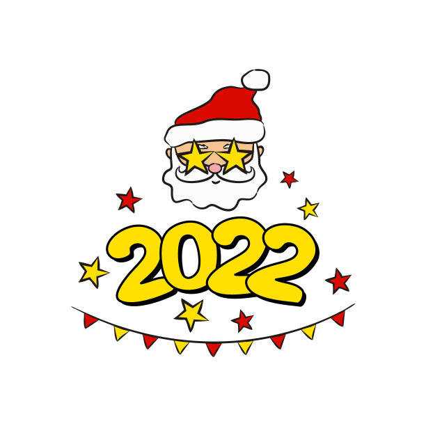 圣诞老人与2022数字logo素材图片