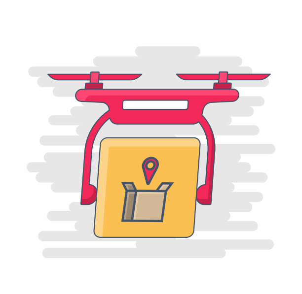 投递无人机技术图标。快速快递服务图片下载