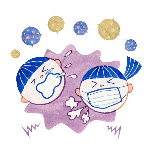 打喷嚏和咳嗽的孩子图片下载