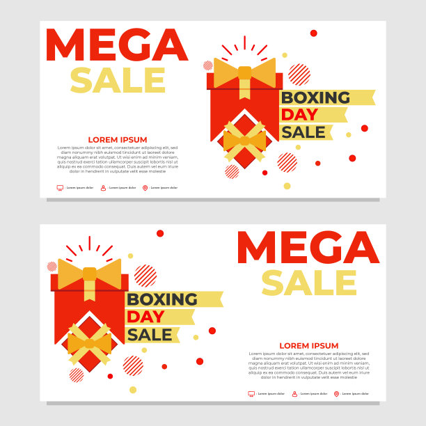 Mega sale boxing day promotion banner模板图片下载