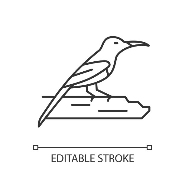 深红太阳鸟线性图标图片下载