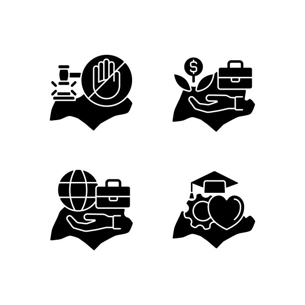 生活在新加坡的黑色字形图标设置在白色的空间图片下载