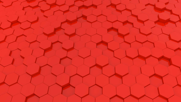 抽象背景与红色六边形。图片下载