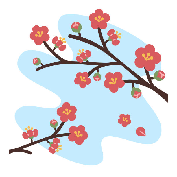 红梅开枝散叶图片下载