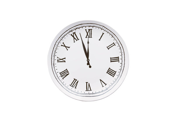 时钟板隔离在白色背景上。圣诞装饰品。新年。图片下载