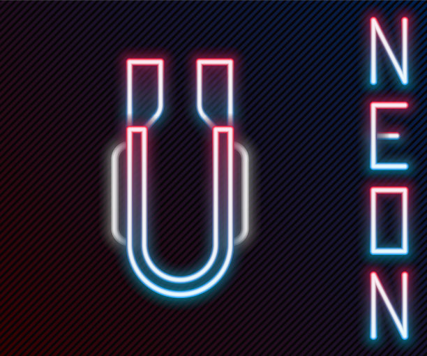 发光的霓虹灯线肉钳图标孤立图片下载