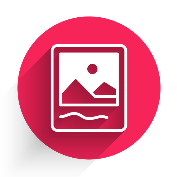 白色相框图标孤立与长阴影图片下载