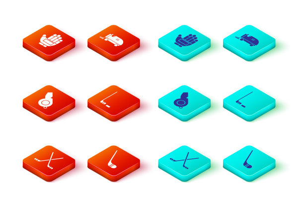 设置冰球棍吹口哨和冰球图片下载