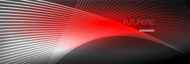 抽象的霓虹灯在黑暗中闪烁着波浪图片下载