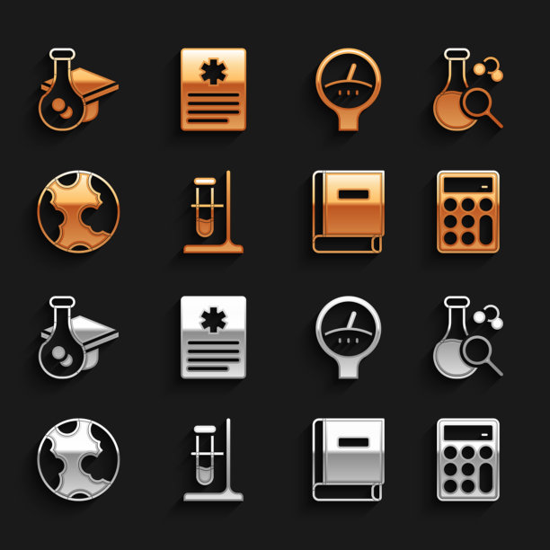 将试管烧瓶放在计算器科学架上图片下载