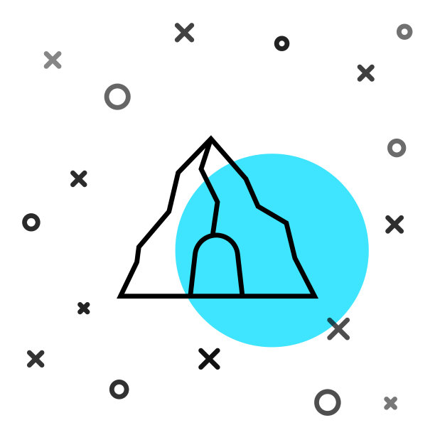 黑线金矿图标隔离白色图片下载