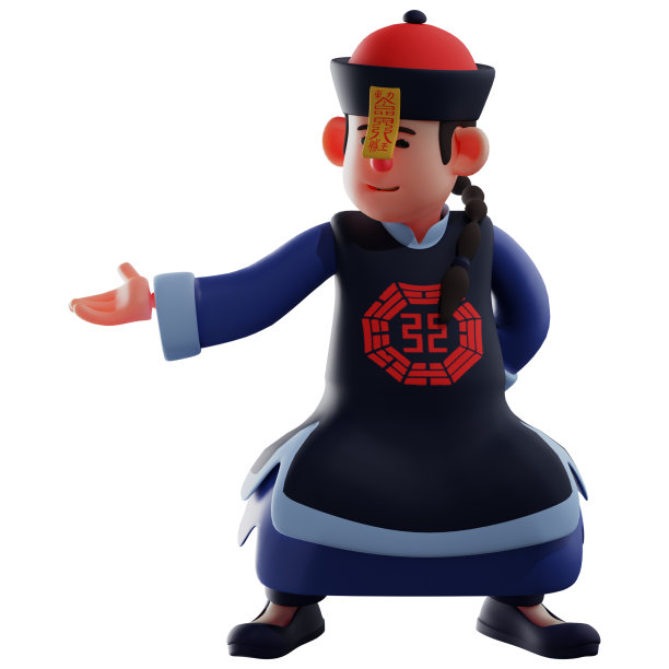 3D吸血鬼卡通设计，动作优雅图片下载