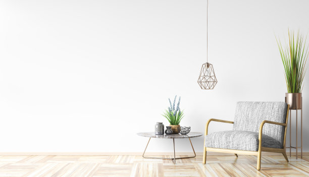 室内扶手椅和咖啡桌3d渲染图片下载