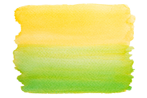 黄色和绿色水彩。图片下载