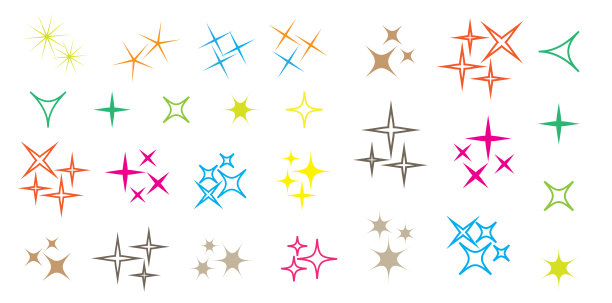 闪光白线集合。火花矢量图标设置图片下载
