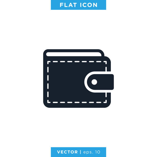 钱包图标矢量股票插图设计模板。图片下载