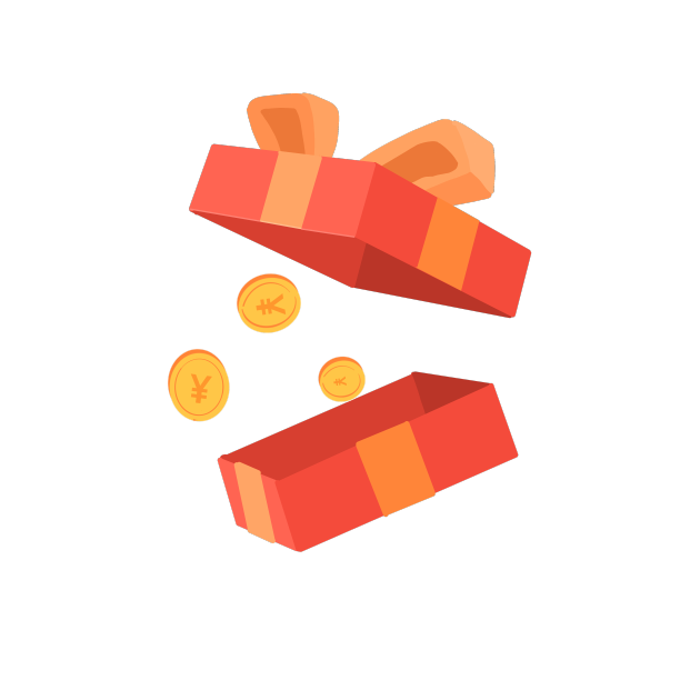 打开礼盒散出金币素材图片