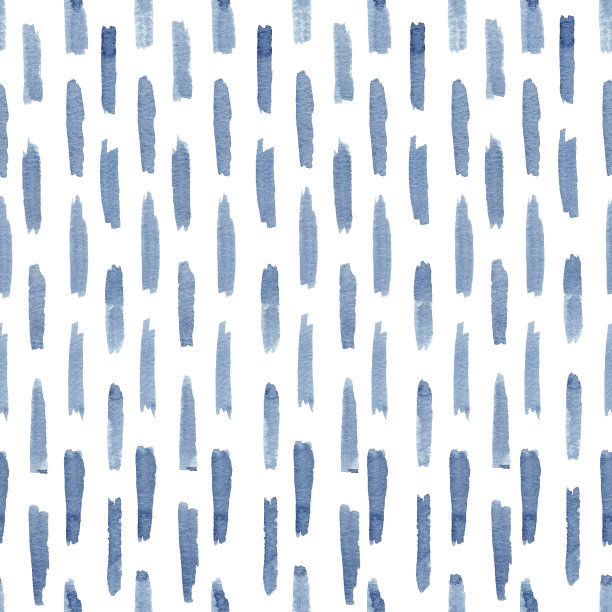 水彩线条抽象背景。手绘靛蓝无缝图案。图片下载