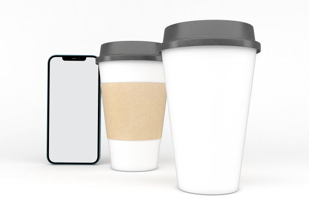 咖啡杯和手机图片下载