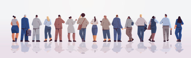 混血儿商务人士团队背对着镜头背对商务人士组摆姿势图片下载