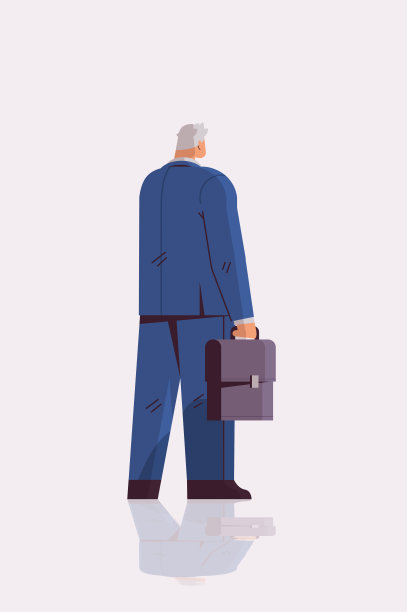 身着正装的商人背对着镜头，优雅的商人摆着姿势图片下载