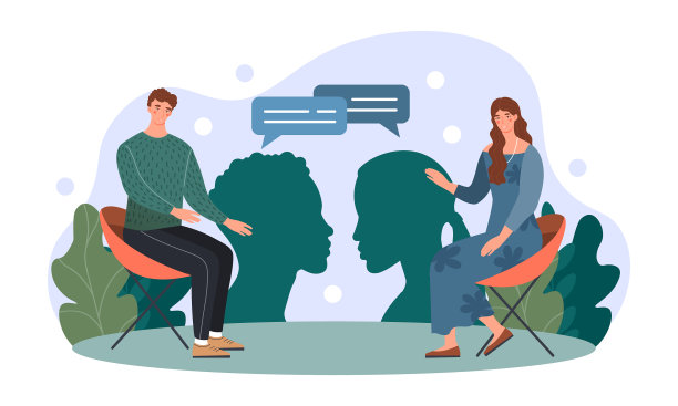 一个男人在公园里和一个女人聊天图片下载