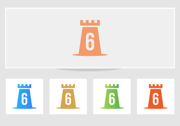 城堡标志上第6个字母的城堡国王标志设计图片下载