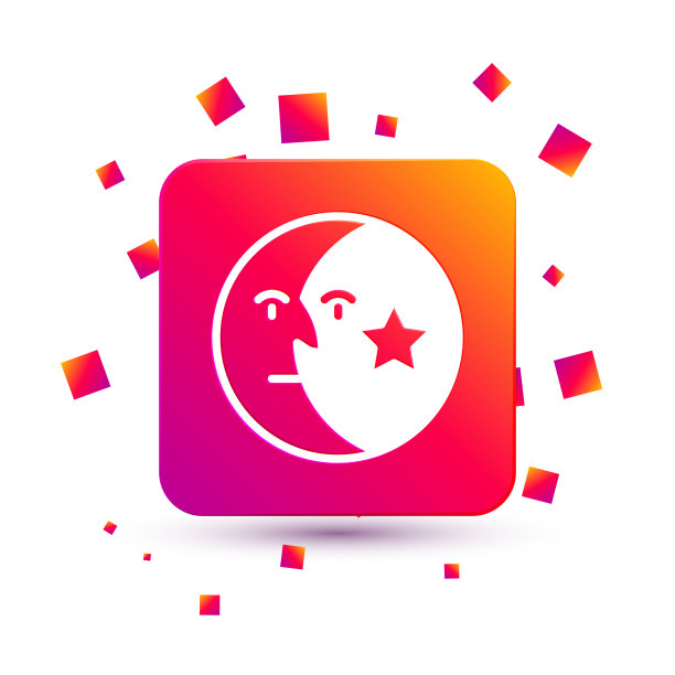 白色的月亮和星星图标孤立在白色图片下载